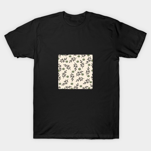 Leaf Seamless Pattern T-Shirt by Cylien Art